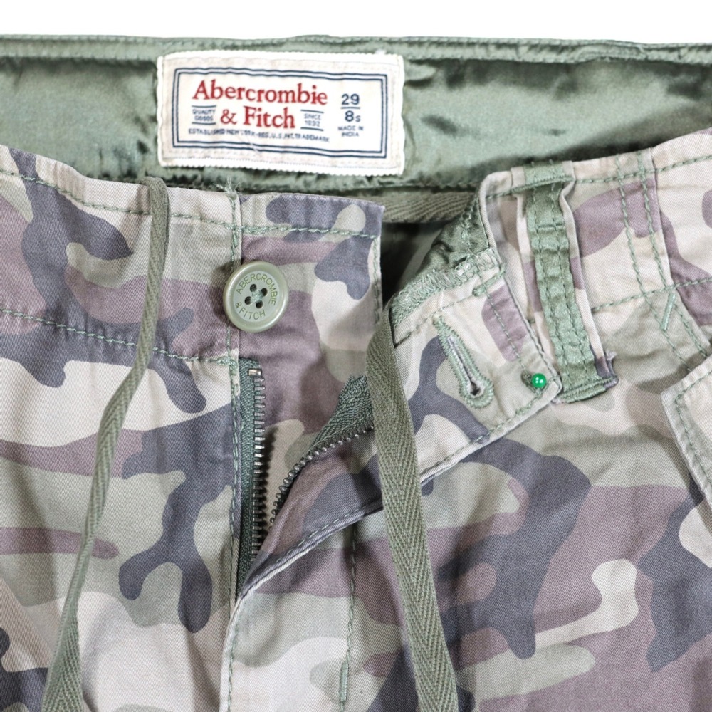Abercrombie & Fitch Vintage Cargo Pants Womens 29 Camo Green Utility Y2K Multi - Picture 4 of 14